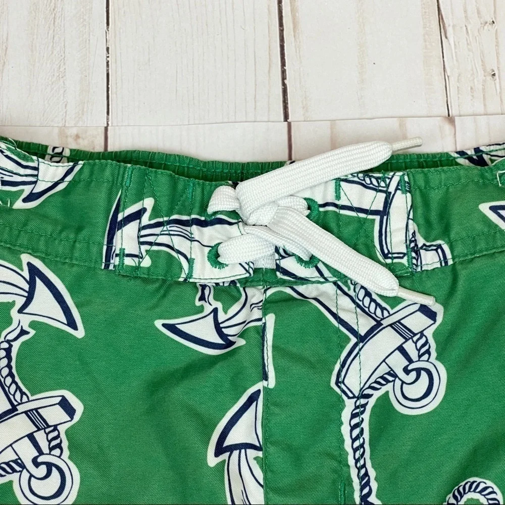 Janie and Jack Green Anchor Swim Shorts Size 2T Boys